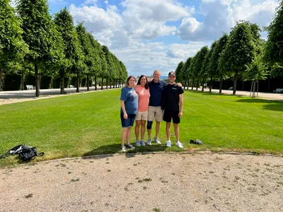 Enjoying the beauty of the Schwetzingen Palace Gardens.