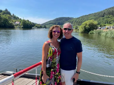 Canadian guests enjoying a trip in the Neckar Valley.