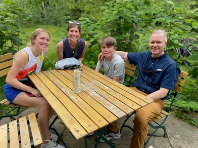 After a visit of the Black Forest open air museum my guests enjoy a stop at a nearby beer garden.