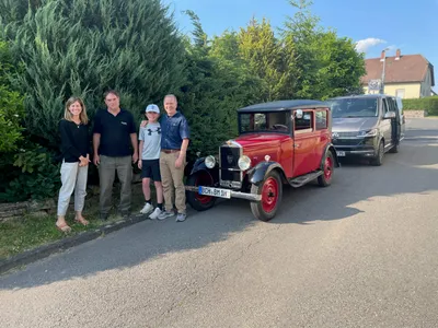 On our way to Rothenburg we stopped for a chat with the owner of a French vintage car.