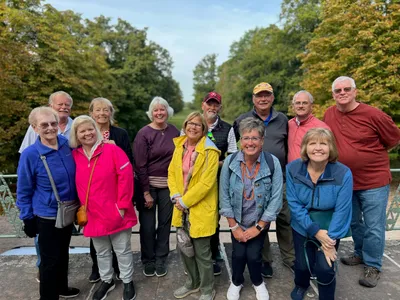 An American family visiting the Schwetzingen Palace Gardens.