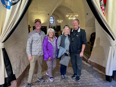 Quote from my guest Ken: "A photo of the four of us at Heidelberg castle just before a nice stroll into town for lunch".