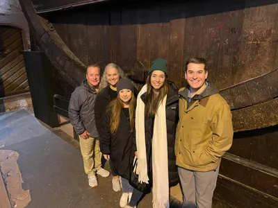Friends from Tulsa in front of the Big Barrel inside Heidelberg Castle.