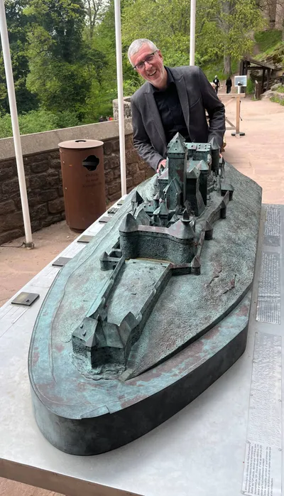 Manfred with a model of Château du Haut-Koenigsbourg in Alsace, France.