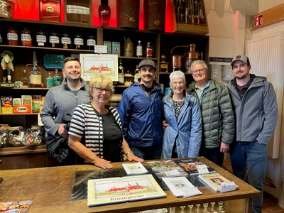 The Pfizenmaier family got a private tour of the schnaps museum of Boennigheim.